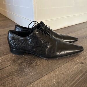 Jo Ghost Shoes Mens 45 Parma Doc Col Nero Embroidered Black Leather Oxfords